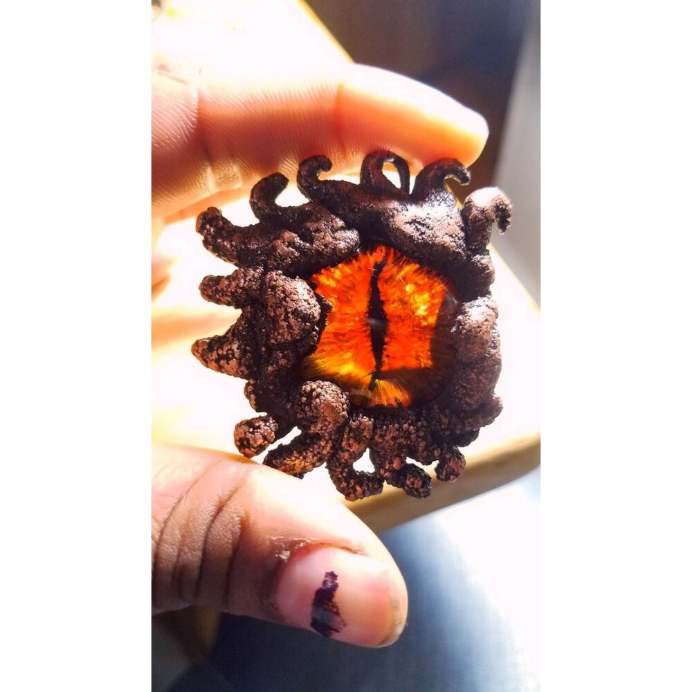 Orange ancient dragon eye necklace